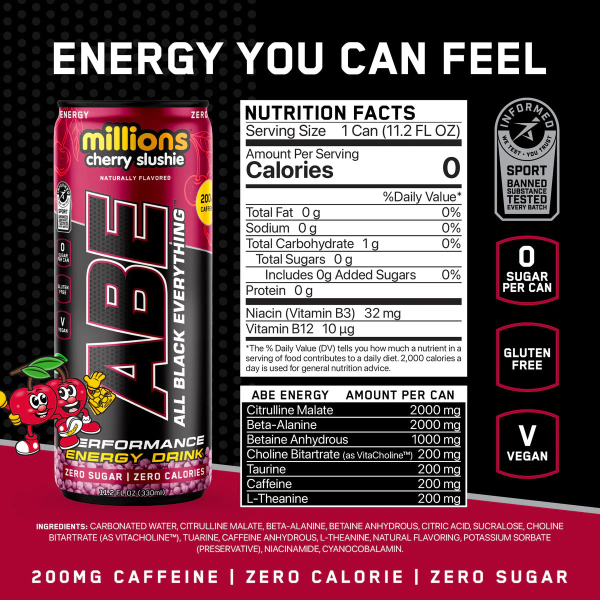 ABE millions cherry slushie energy drink bundled by energydrinkcity