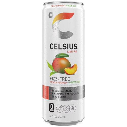 Celsius Fizz Free Peach Mango + Green Tea