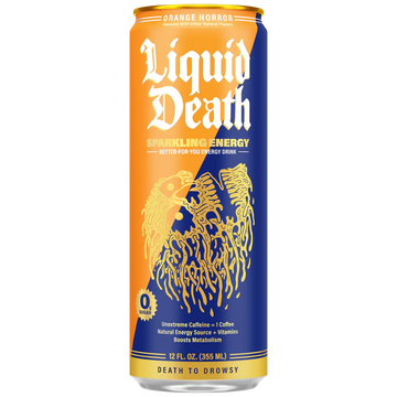 Liquid Death Energy Orange Horror