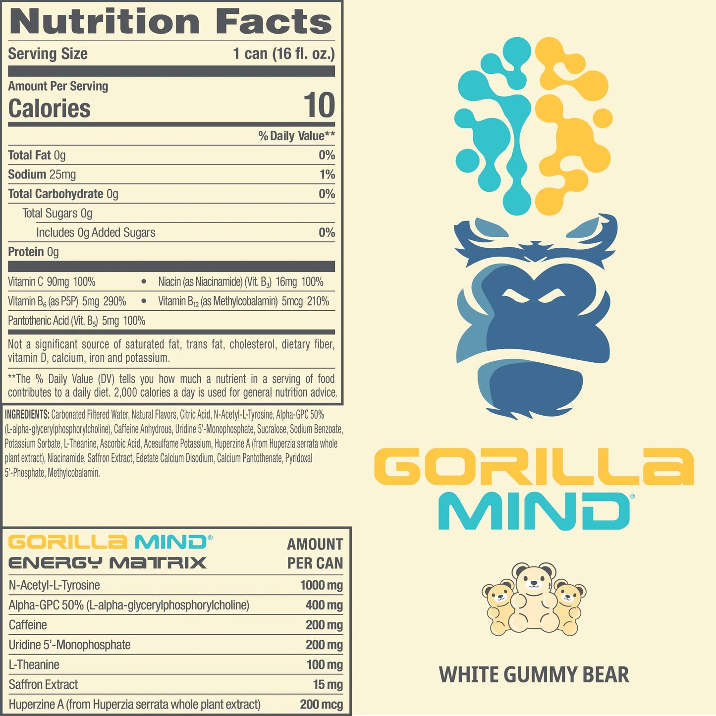 Gorilla Mind White Gummy Bear