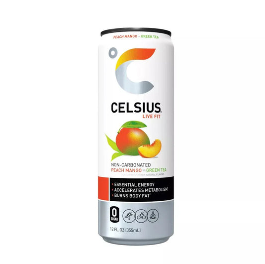 Celsius Fizz Free Peach Mango + Green Tea