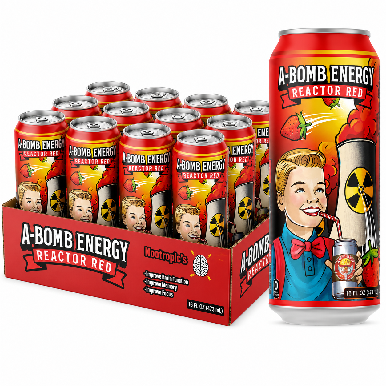 A-Bomb Nootropic Energy Drink - 12 Pack