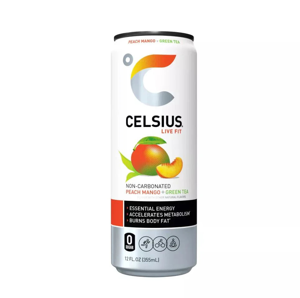 Celsius Fizz Free Peach Mango + Green Tea
