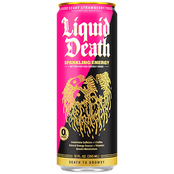 Liquid Death Energy Scary Strawberry