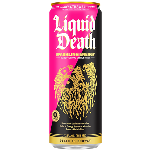 Liquid Death Energy Scary Strawberry