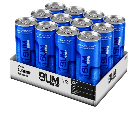 Bum Energy Sour Blue Raspberry Tren Twins 12 Pack